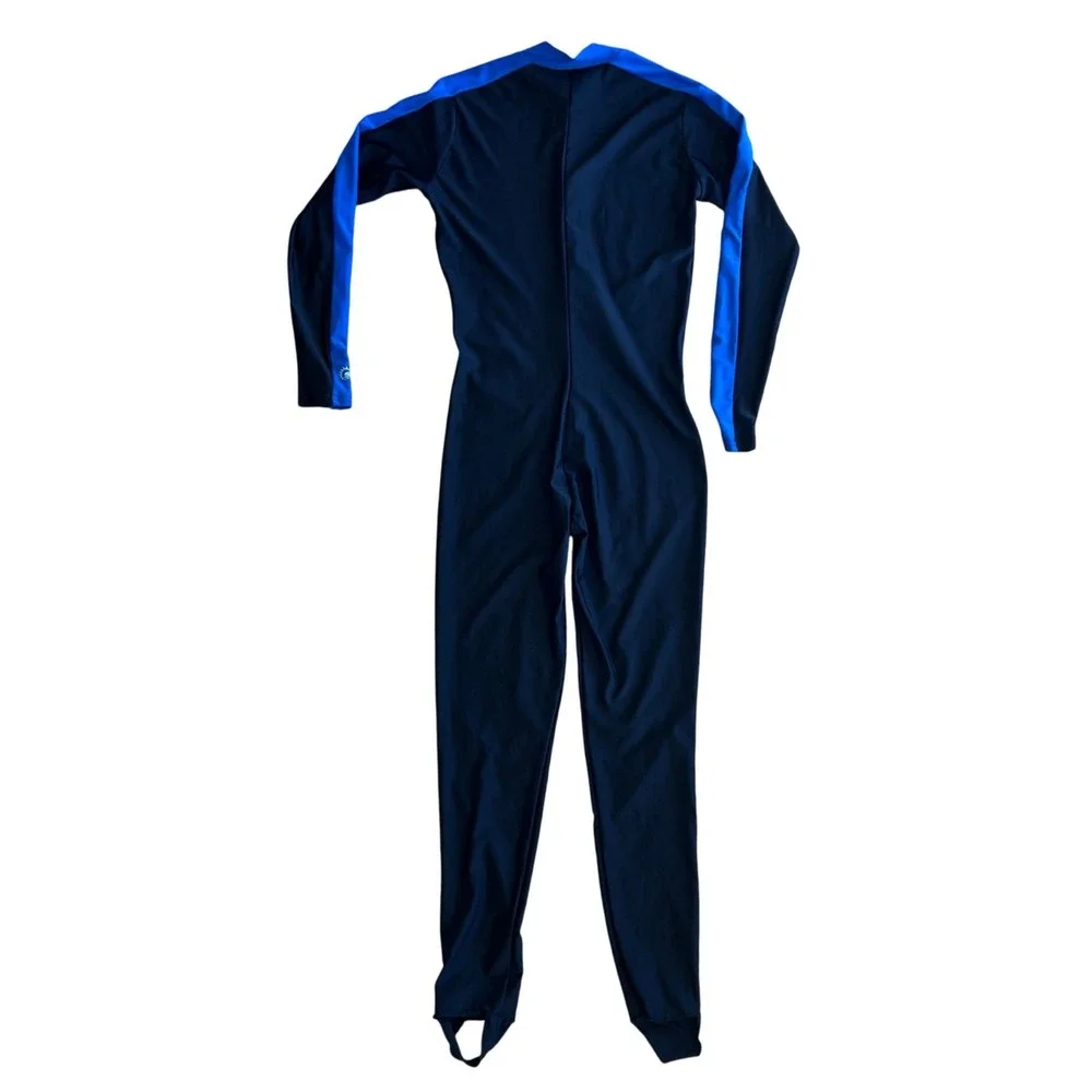 NeoSport Mens Full Body Dive Skin Suit Black Blue UV 50+ Shield Large Scuba